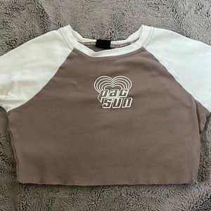 Pacsun crop top. brown and crème. size small